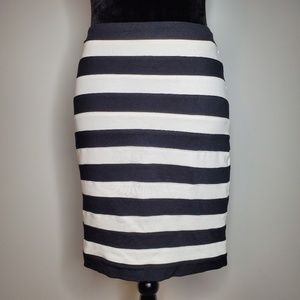 Express Bandage Skirt Black White Striped